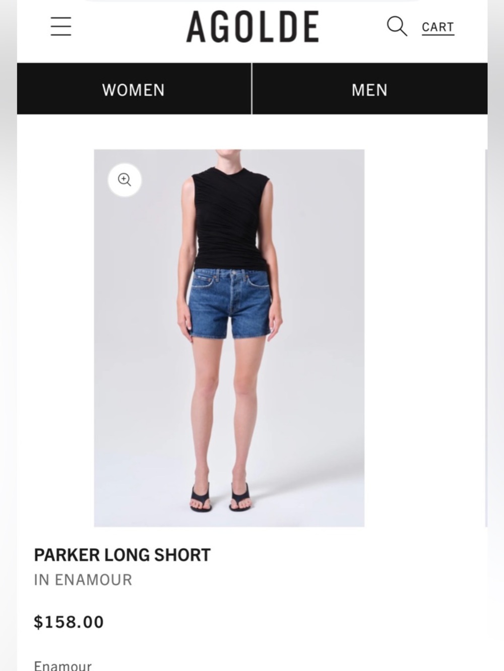 Agolde Enamour Parker Long Denim Shorts - Blue